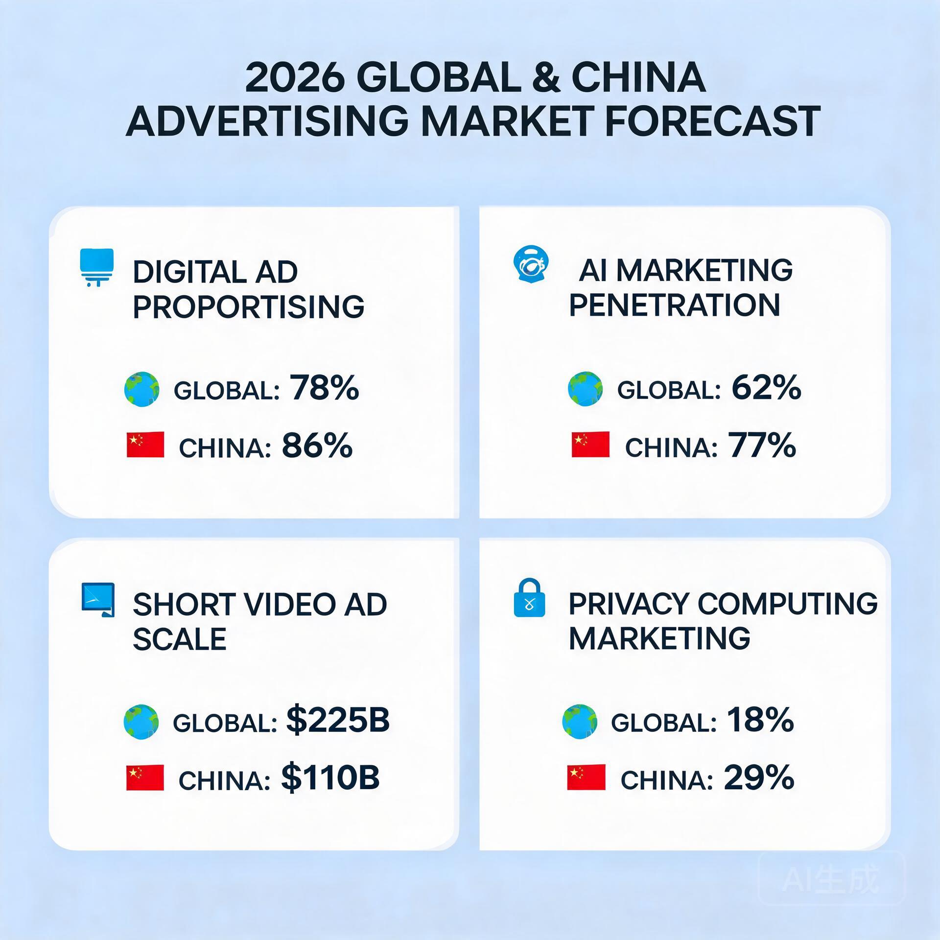 Infographic showing 2026 global and Chinese advert