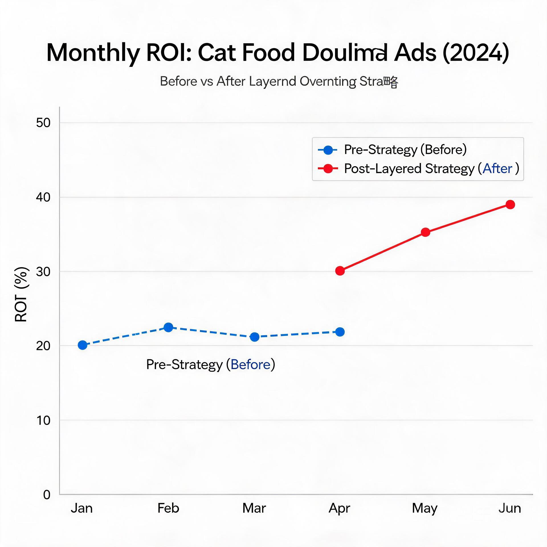 Line chart showing monthly ROI changes of a cat fo