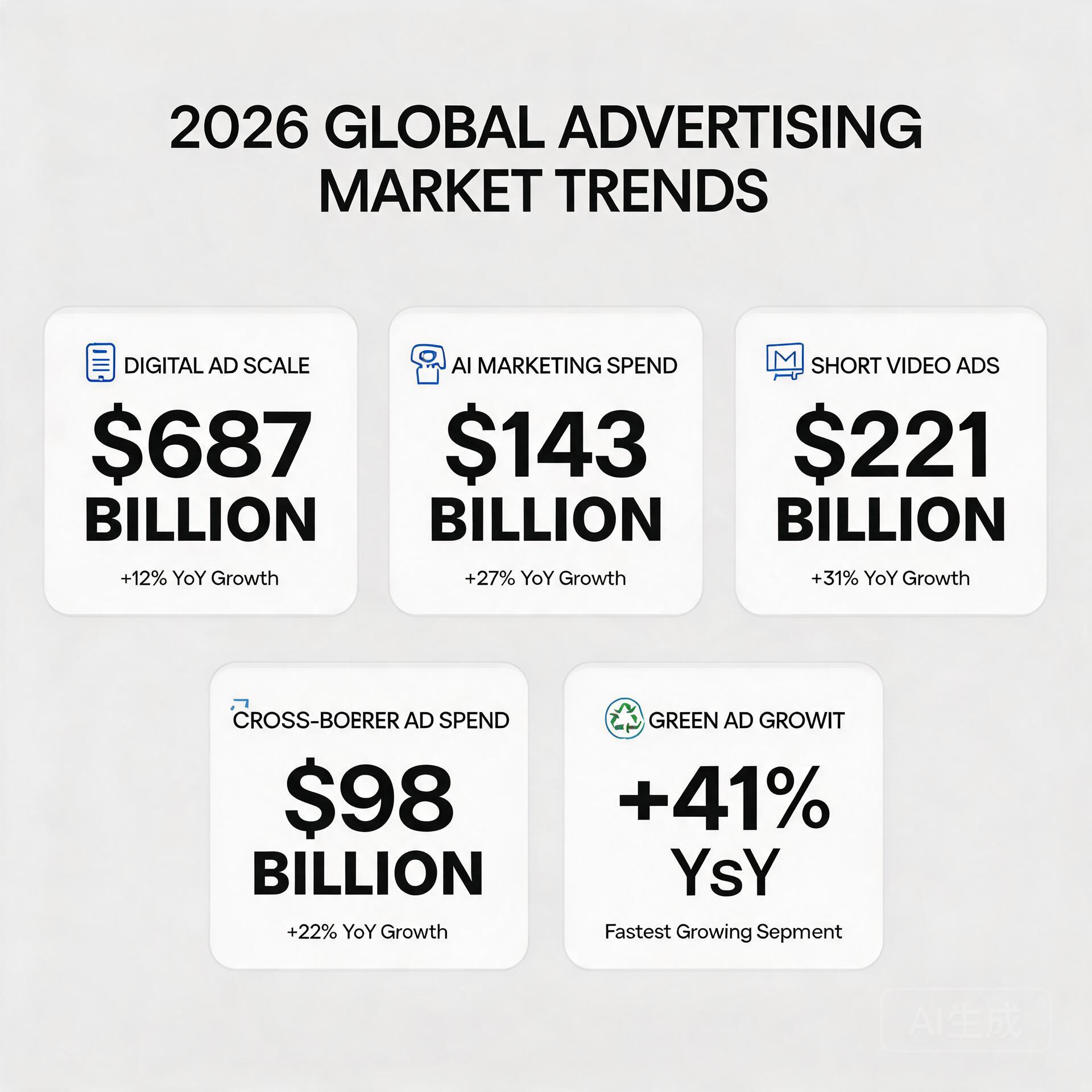 Infographic of 2026 global advertising market tren