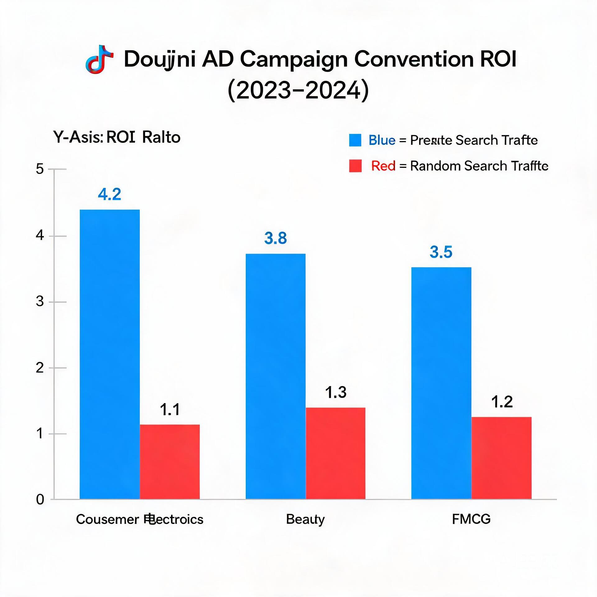 Bar chart comparing conversion ROI of precise sear