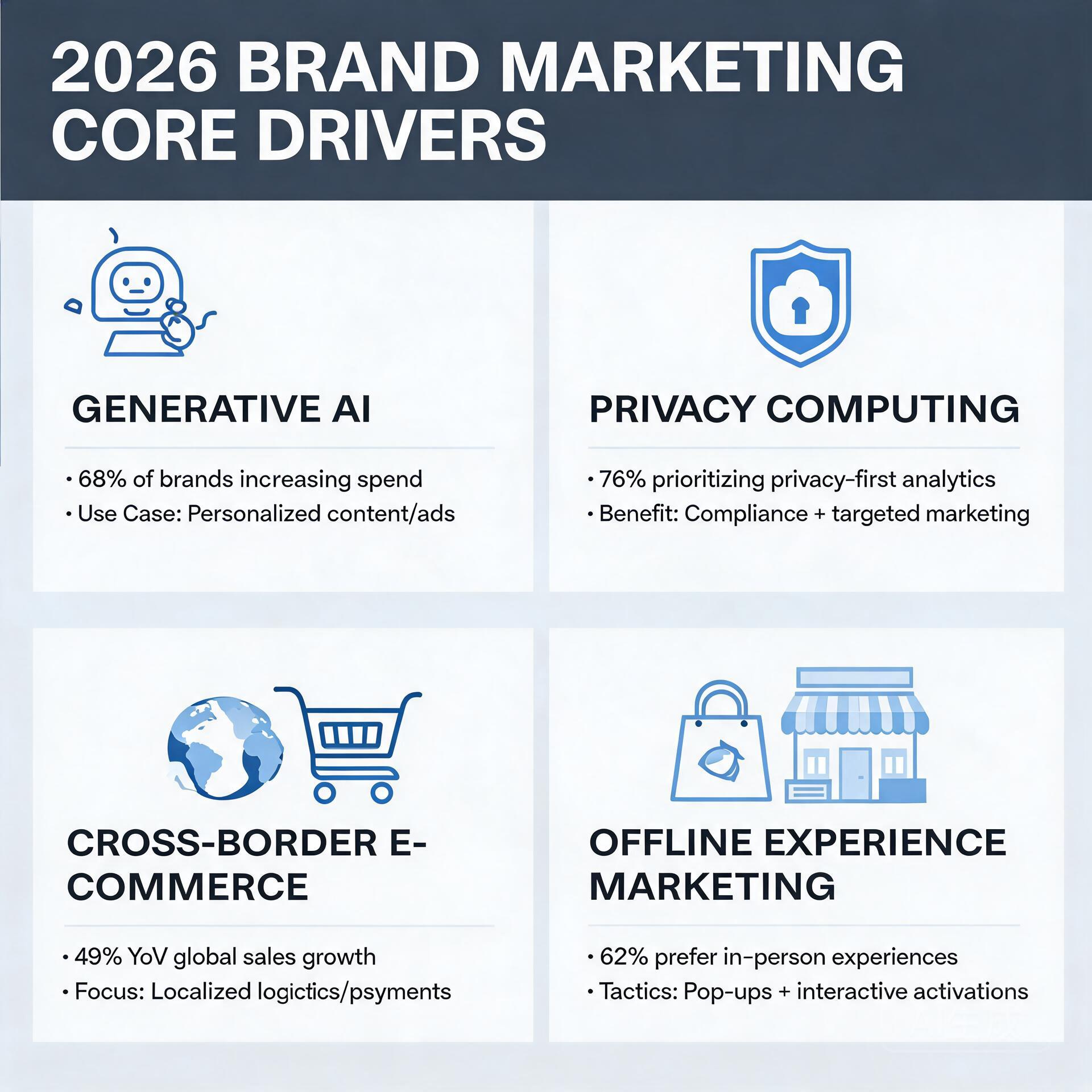 Infographic of 2026 brand marketing core drivers,
