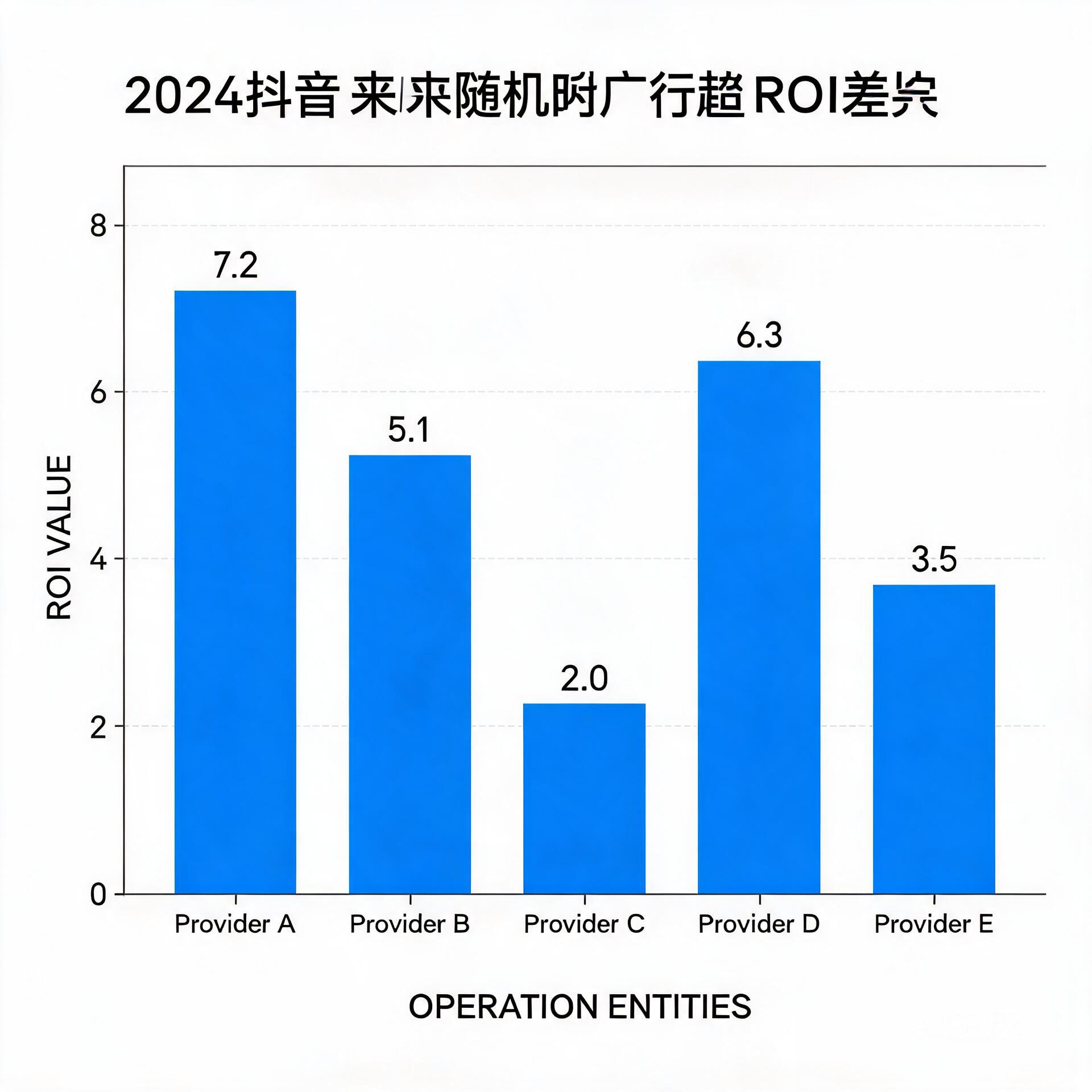 Bar chart showing ROI gap of Douyin Laike random a