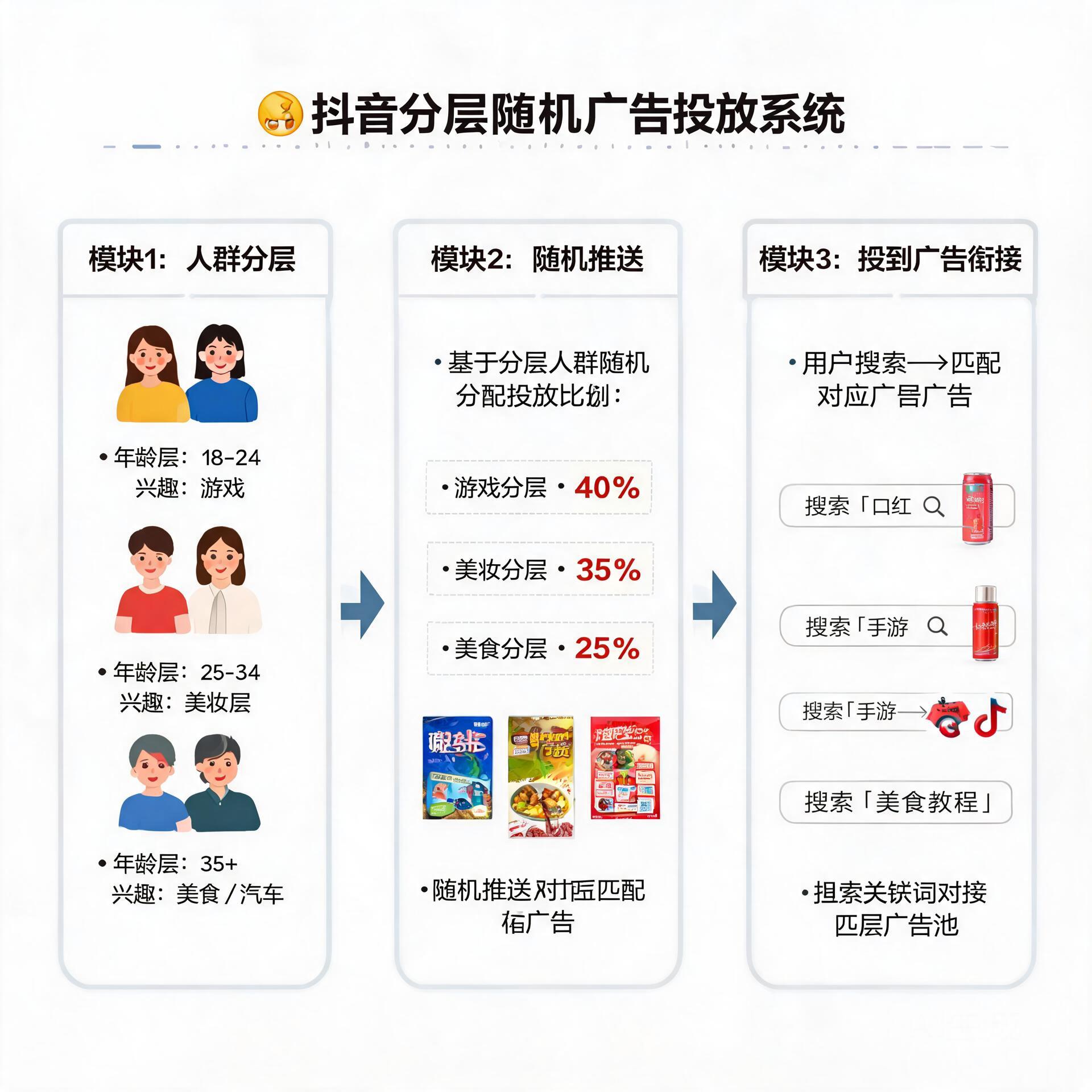 Infographic showing the operation logic of Douyin