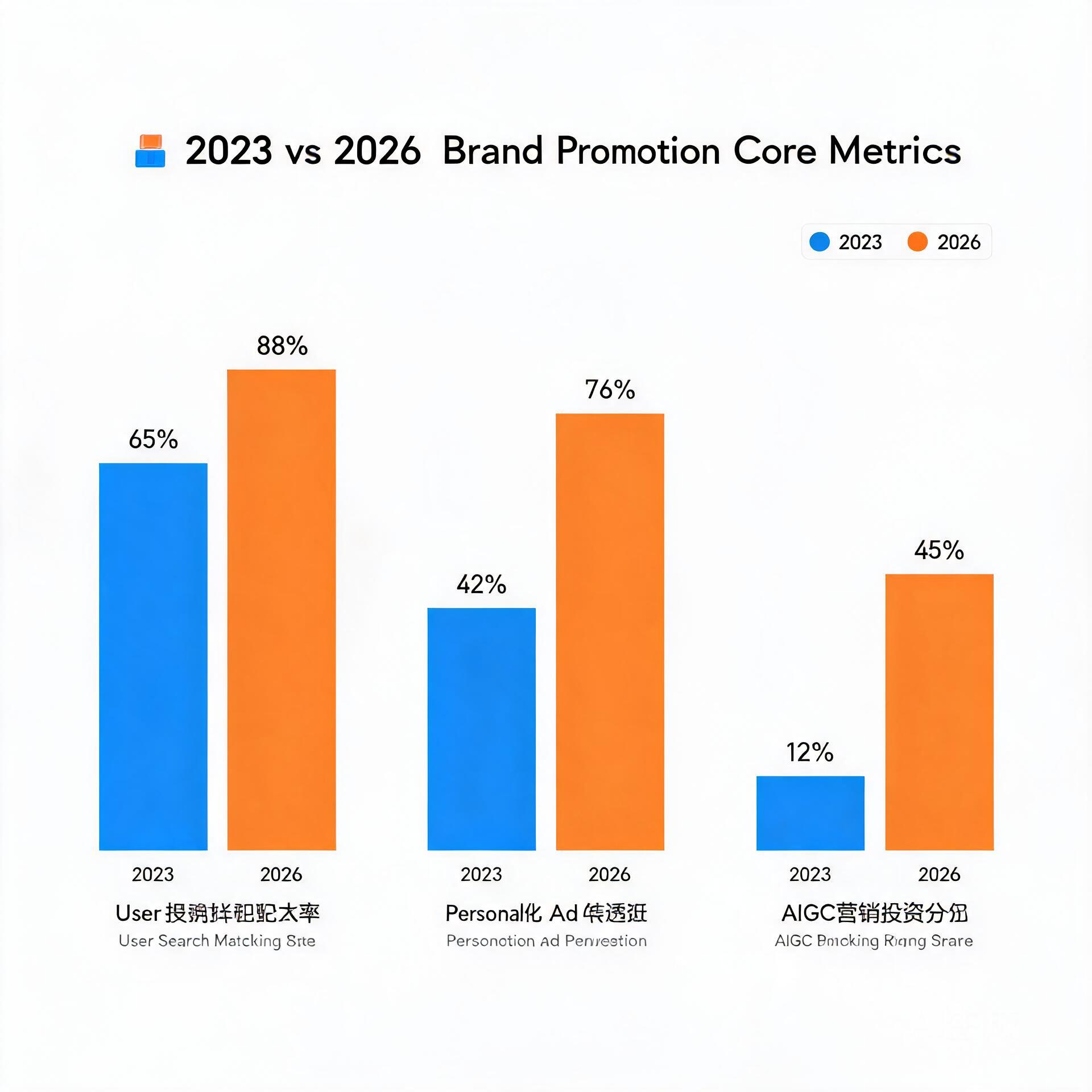 Bar chart comparing 2023 vs 2026 brand promotion c