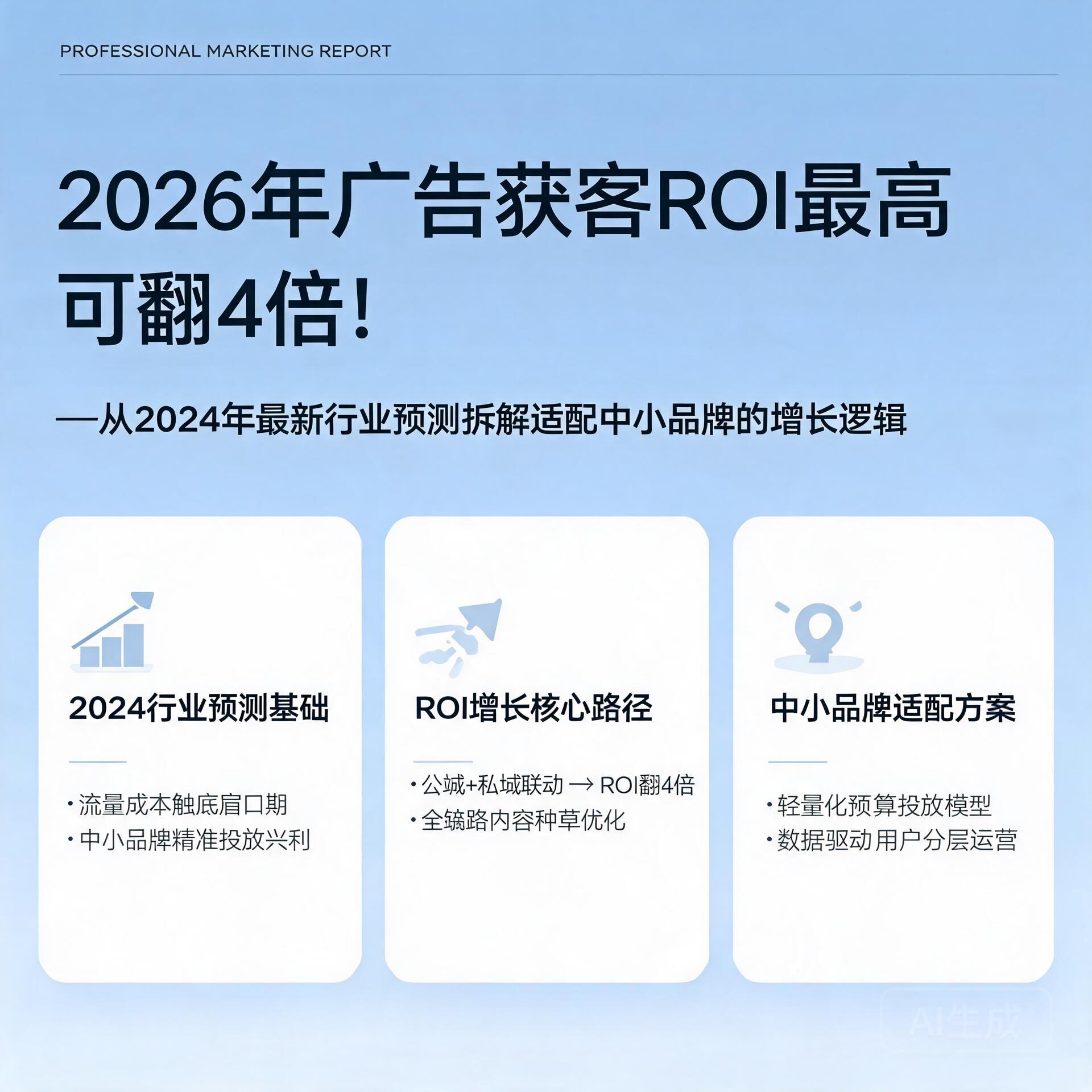 2026年广告获客ROI最高可翻4倍？从2024年最新行业预测拆解适配中小品牌的增长逻辑