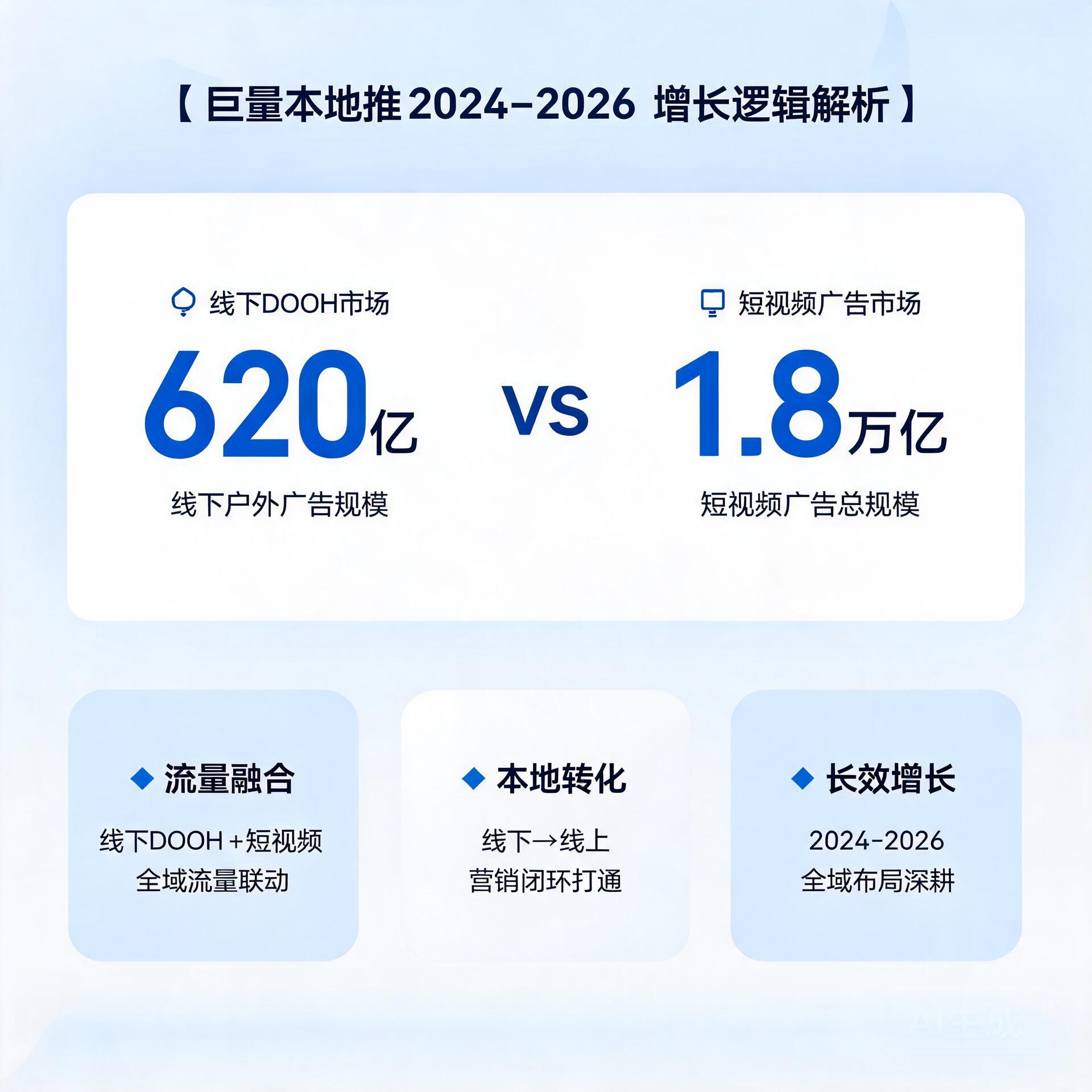 620亿线下DOOH与1.8万亿短视频广告反差下,巨量本地推2024-2026年增长逻辑到底是什么?