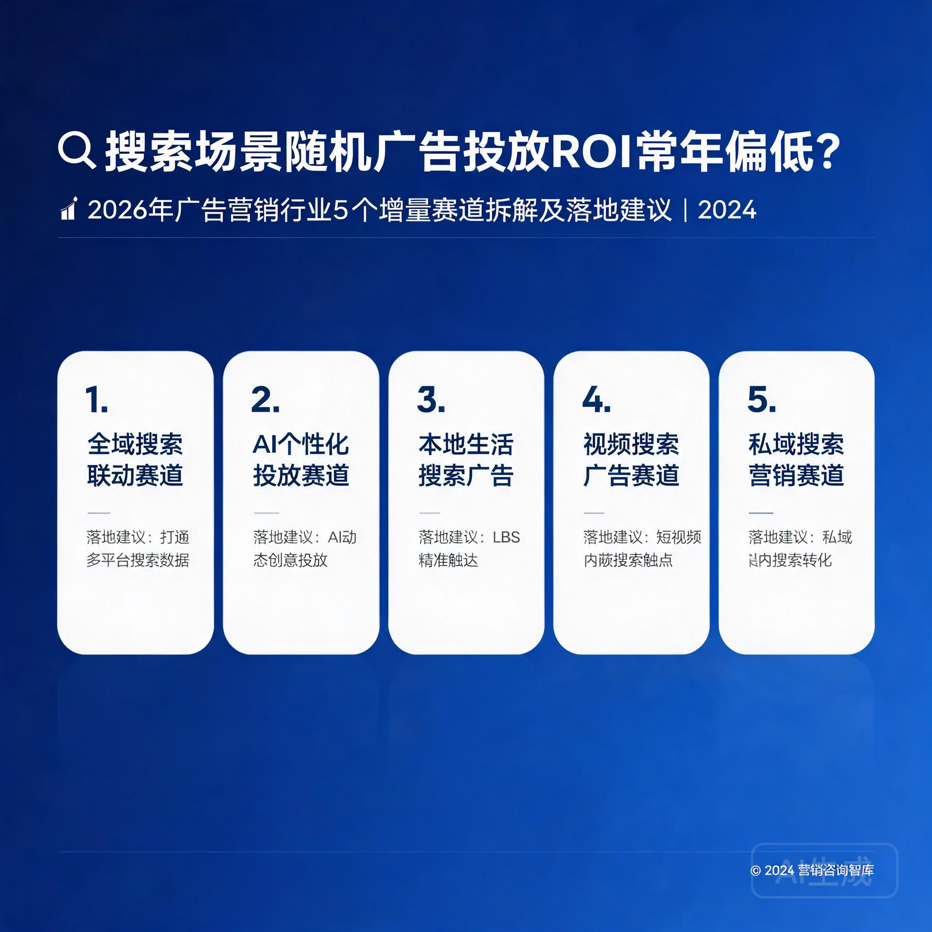 搜索场景随机广告投放ROI常年偏低?2026年广告营销行业5个增量赛道拆解及落地建议2024