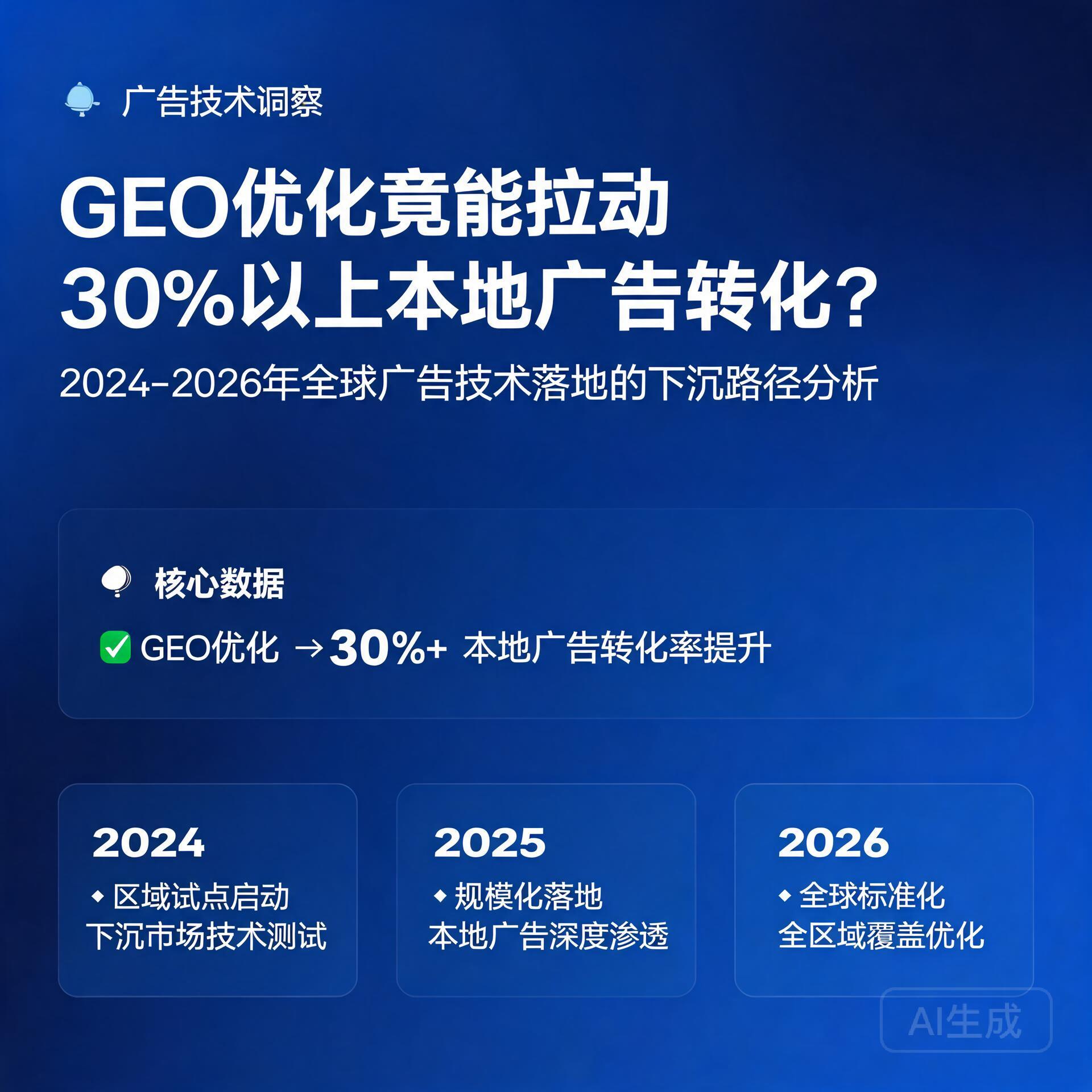 GEO优化竟能拉动30%以上本地广告转化?2024-2026年全球广告技术落地的下沉路径分析