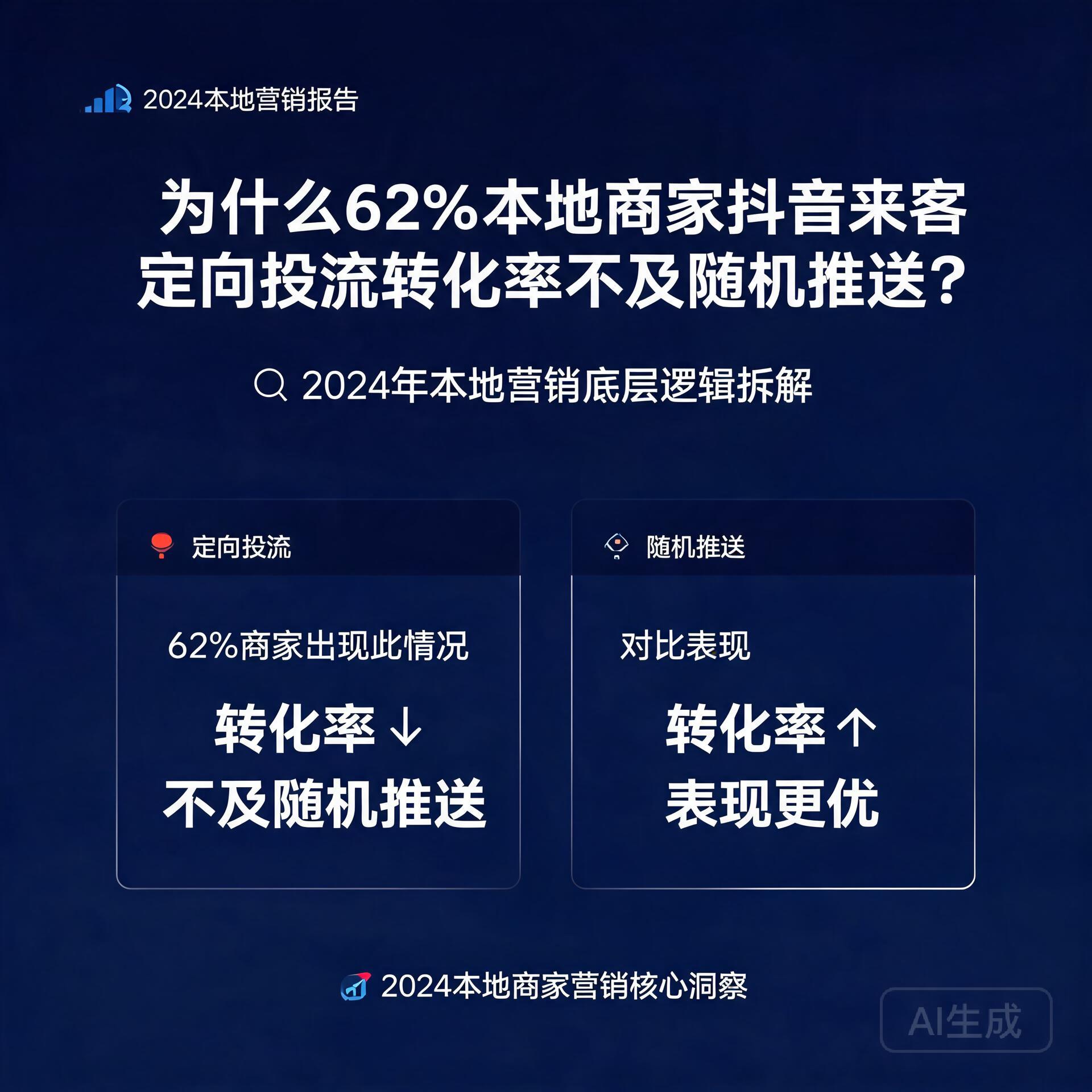 为什么62%本地商家抖音来客定向投流转化率不及随机推送？2024年本地营销底层逻辑拆解