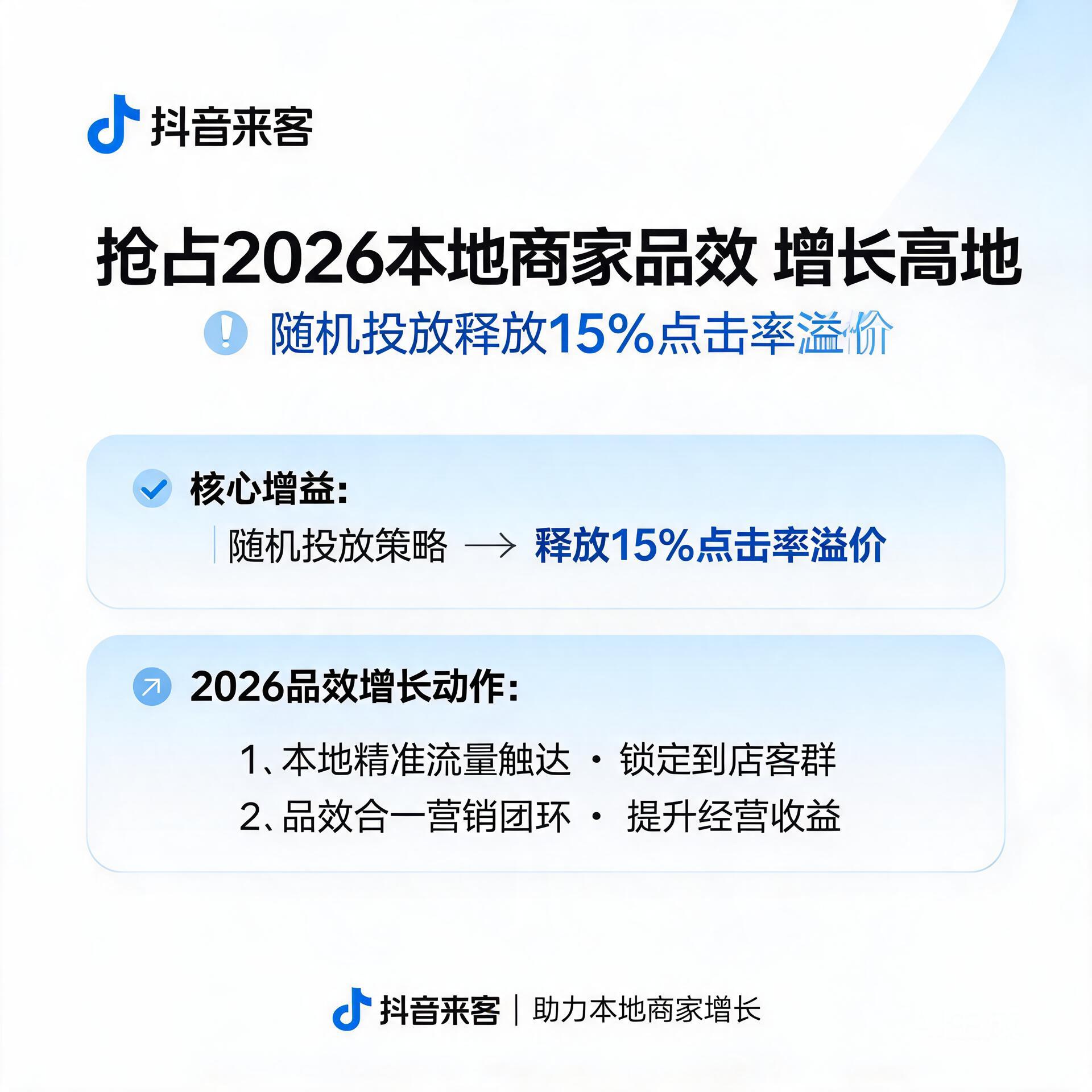 随机投放释放15%点击率溢价，抖音来客如何帮本地商家抢占2026年品效增长高地？