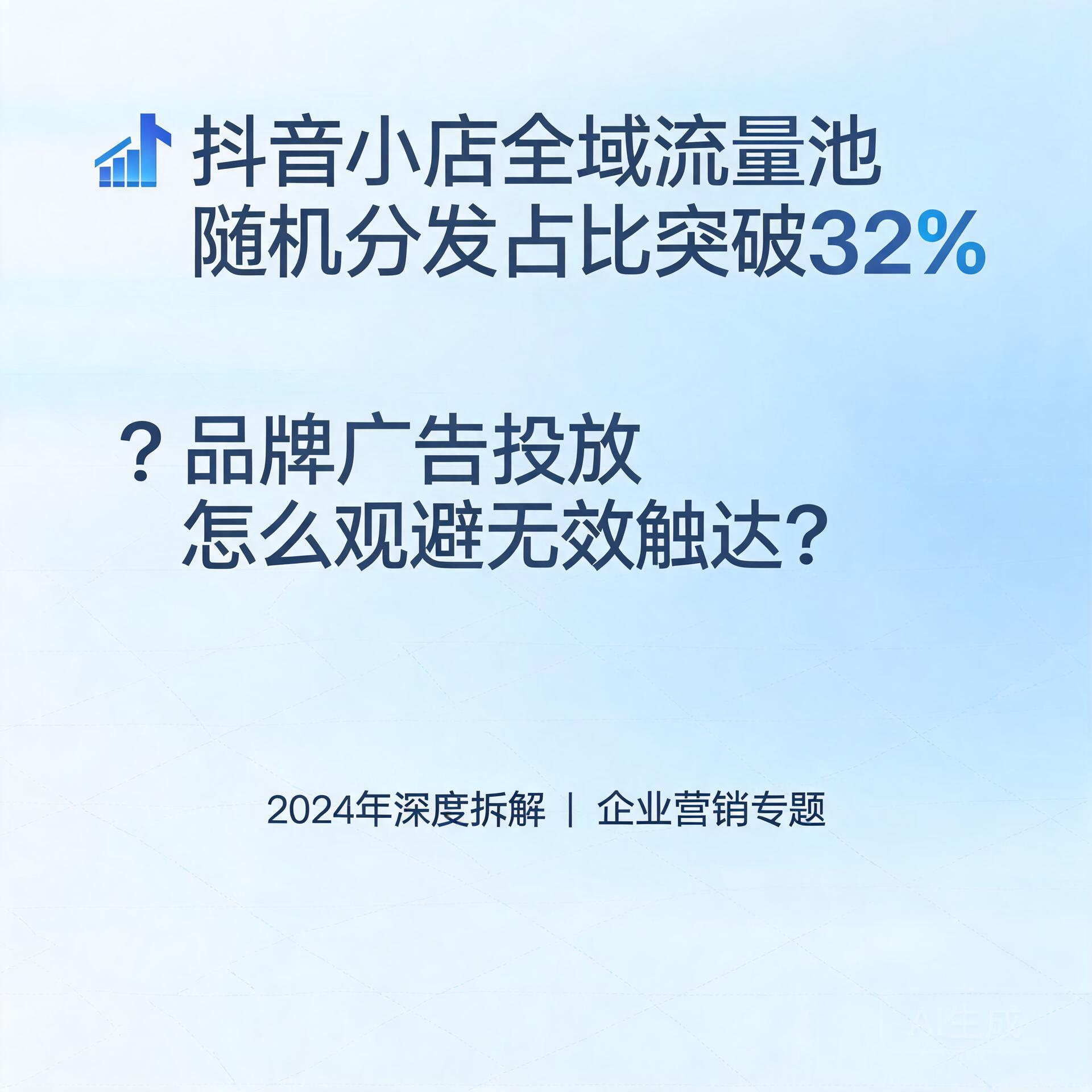 抖音小店全域流量池随机分发占比突破32%，品牌广告投放怎么规避无效触达？2024年深度拆解