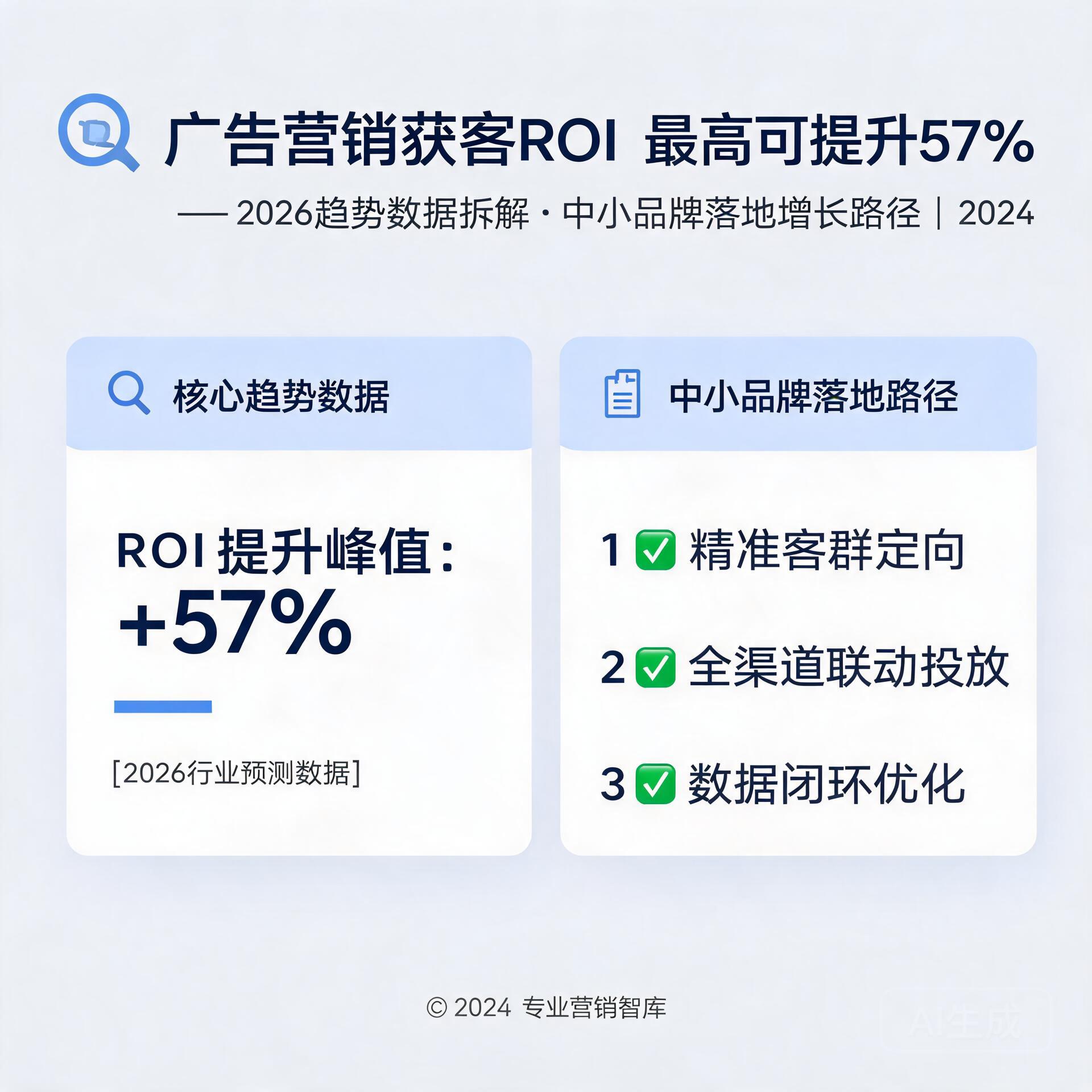 广告营销获客ROI最高可提57%?从2026年趋势数据拆解中小品牌落地路径2024