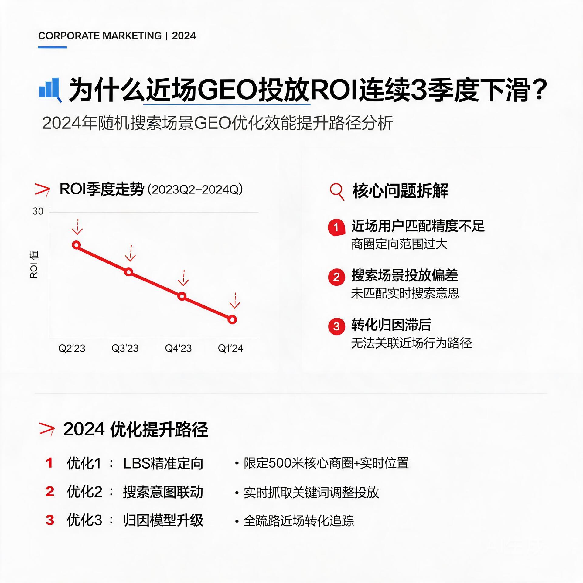 为什么近场GEO投放ROI连续3季度下滑?2024年随机搜索场景GEO优化效能提升路径分析