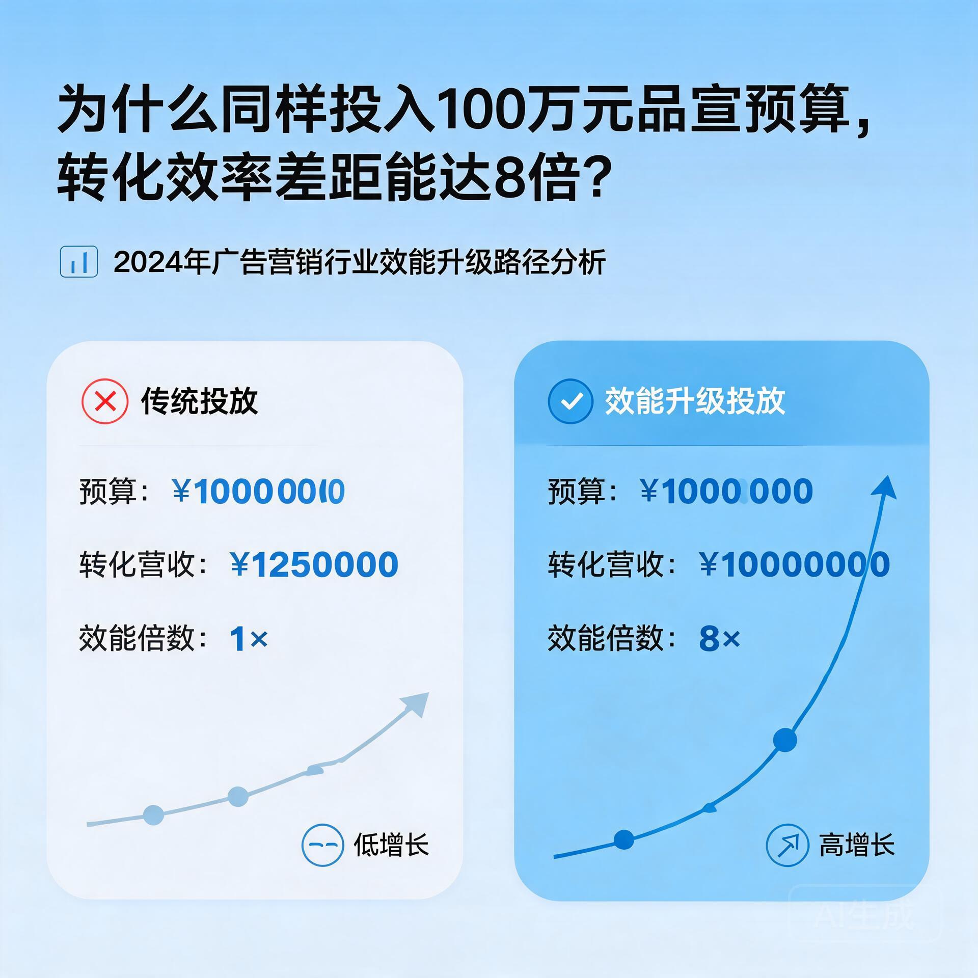 为什么同样投入100万元品宣预算，转化效率差距能达8倍？2024年广告营销行业效能升级路径分析