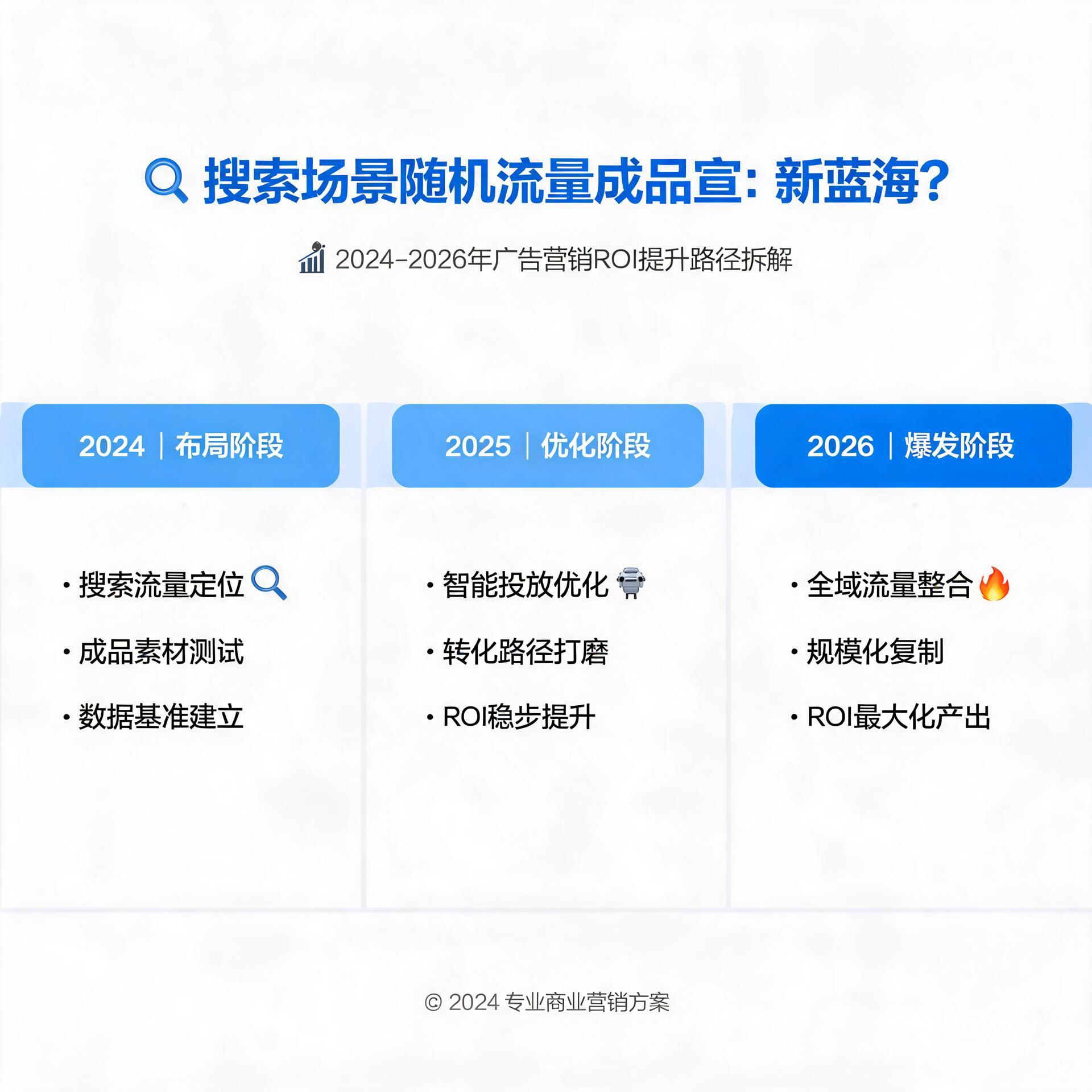 搜索场景随机流量成品宣新蓝海?2024-2026年广告营销ROI提升路径拆解